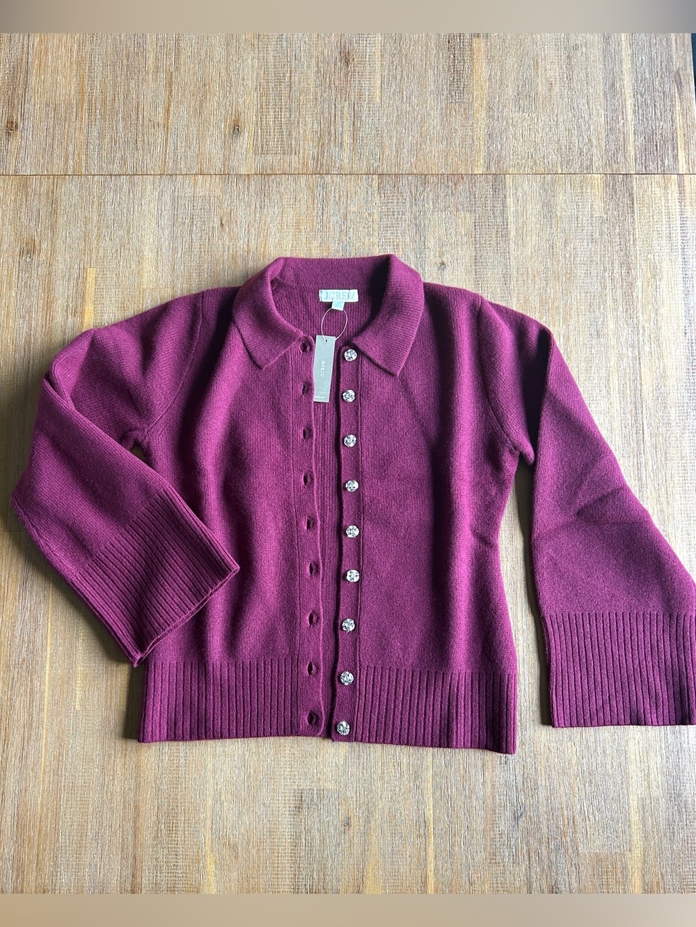 J.Crew Milano-Stitch Cinched-Waist Cardigan with Embellished Buttons, NWT - Picture 7 of 11